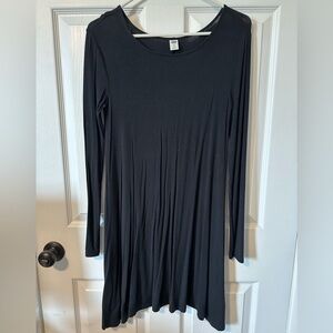 Old Navy Swing Black Long Sleeve Dress